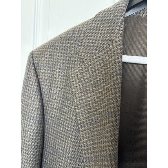 Oscar De La Renta Men’s Wool Cashmere Brown Tweed Sport Coat Blazer Size 42L - Picture 8 of 8